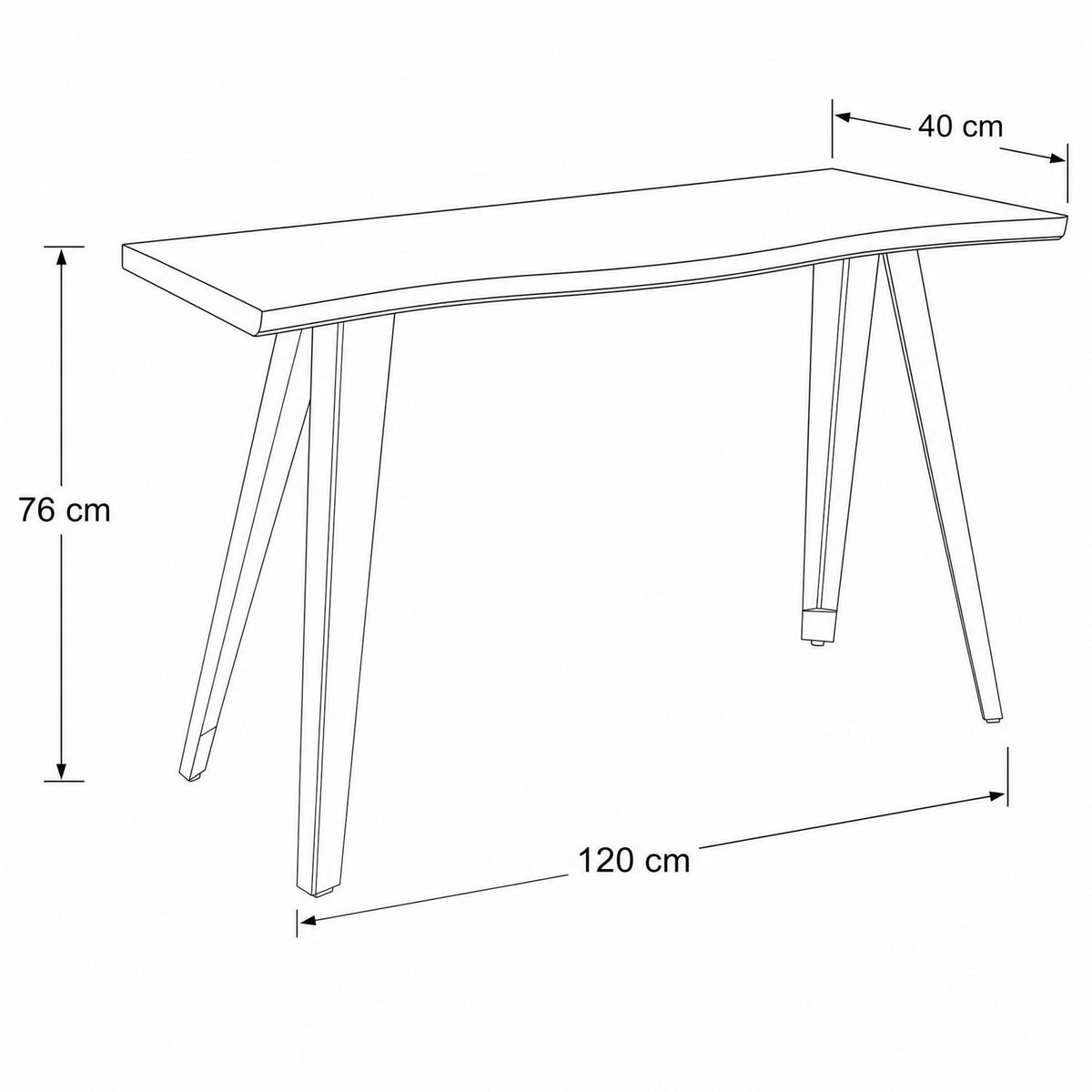 Nassau Wave Edge Console Table - Oak