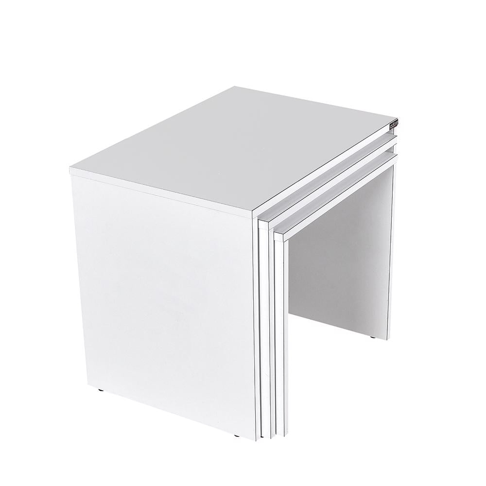 Adore Florida Matt White Nest of 3 Tables - Space-Saving Side Tables