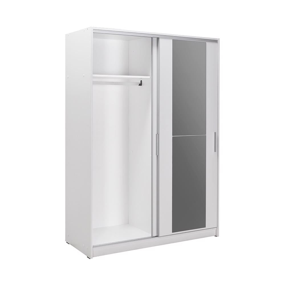 Adore Matt White Sliding 2 Door Wardrobe 120cm with Mirror