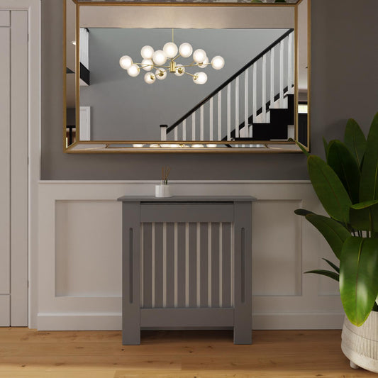 Vertical Slat Small MDF Grey Radiator Cover