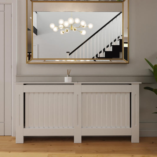 Vertical Slat Extra Large MDF White Radiator Cover