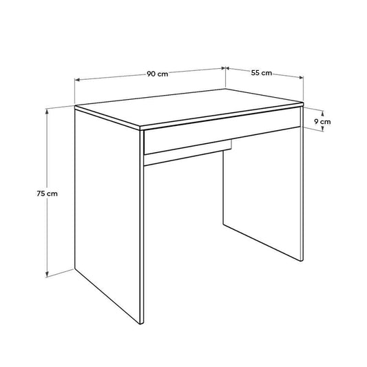 Adore Matt White Laptop Study Desk with Full Width Drawer