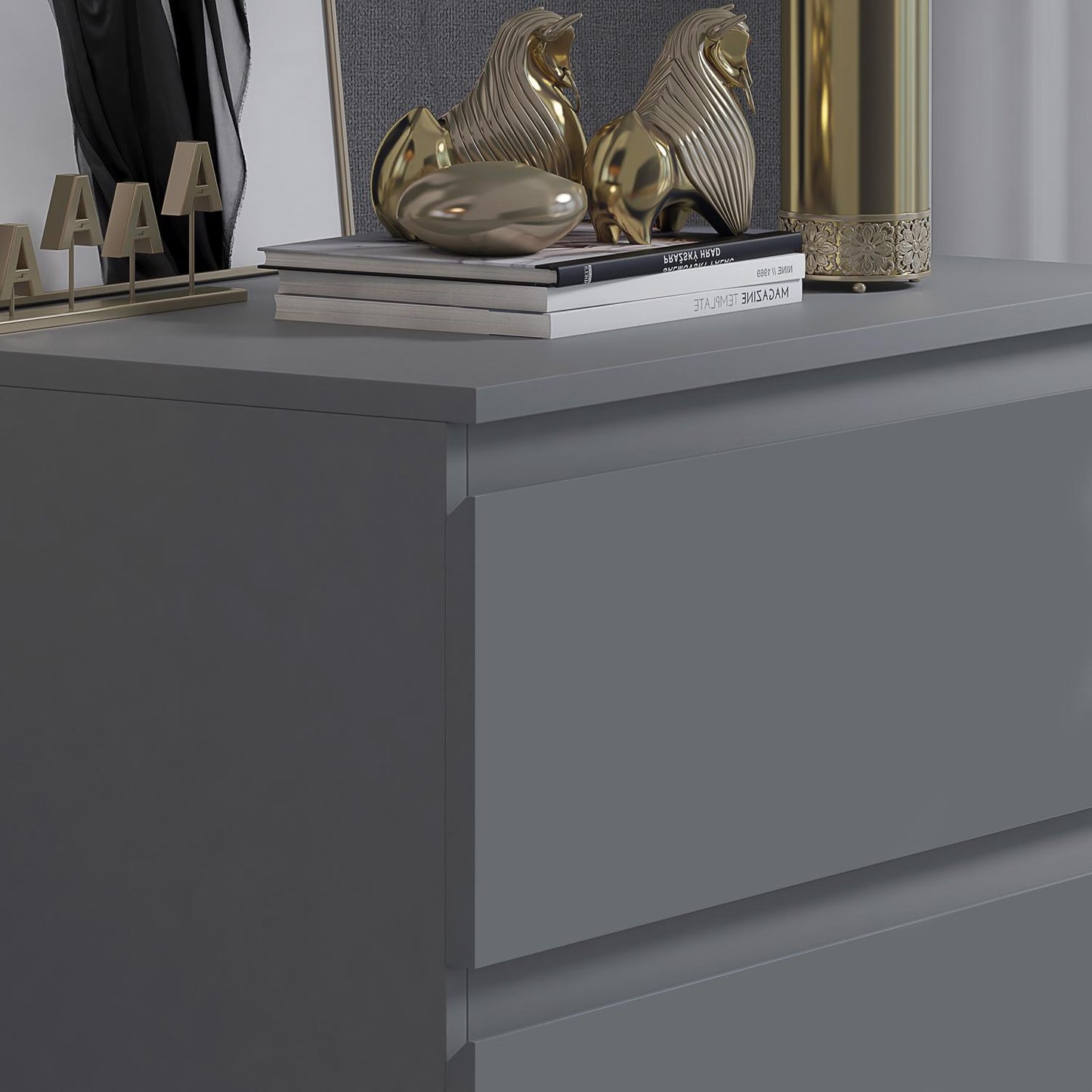 Stora 3 Drawer Chest of Drawers - Matt Dark Grey