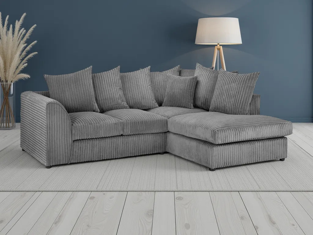 Harley Jumbo Corner Sofa – Grey