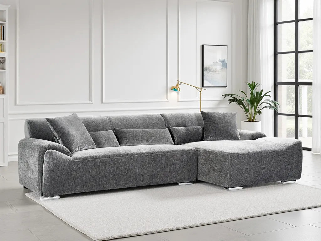 Modena Corner Sofa – Charcoal (Left or Right Hand Facing)