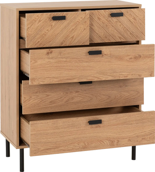 Leon 3+2 Drawer Chest Medium Oak Effect 2023 02