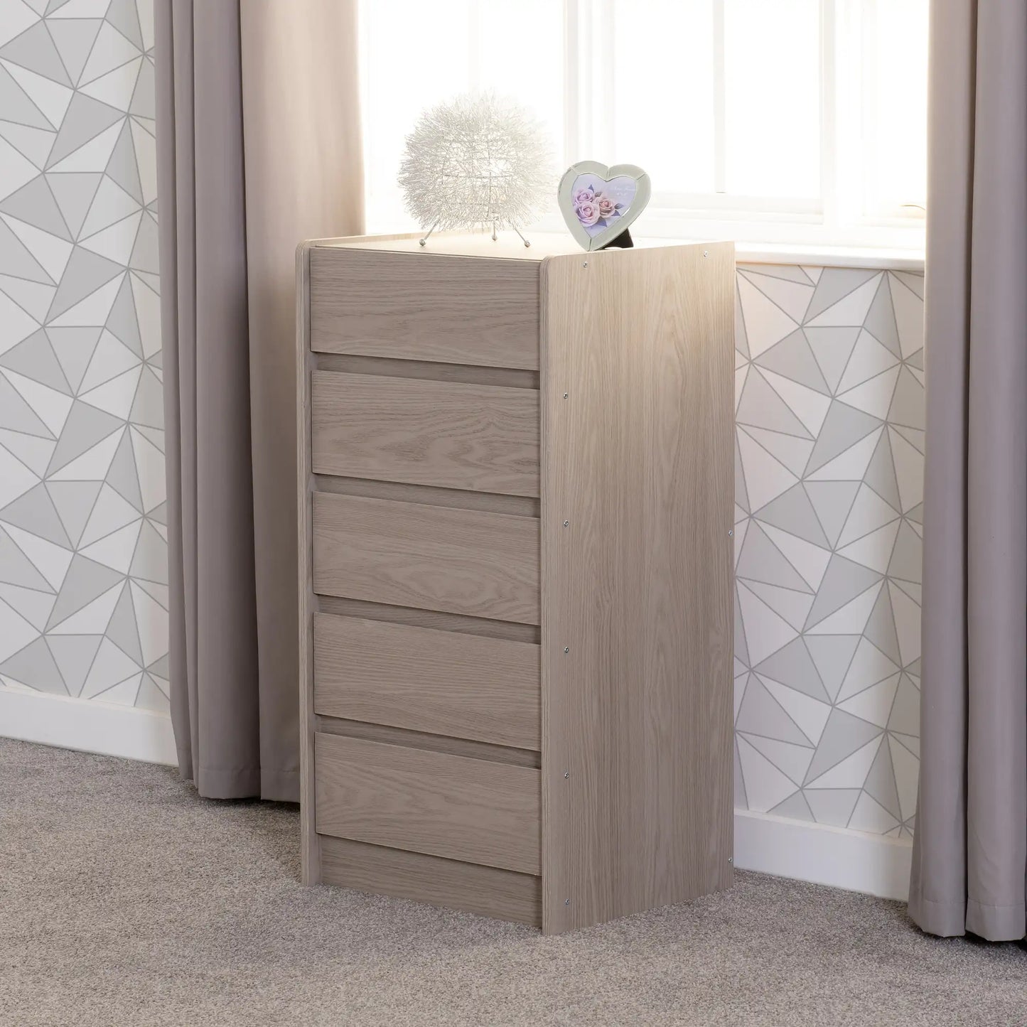 Paris 5 Drawer Chest Smoked Ash Effect 2024 07