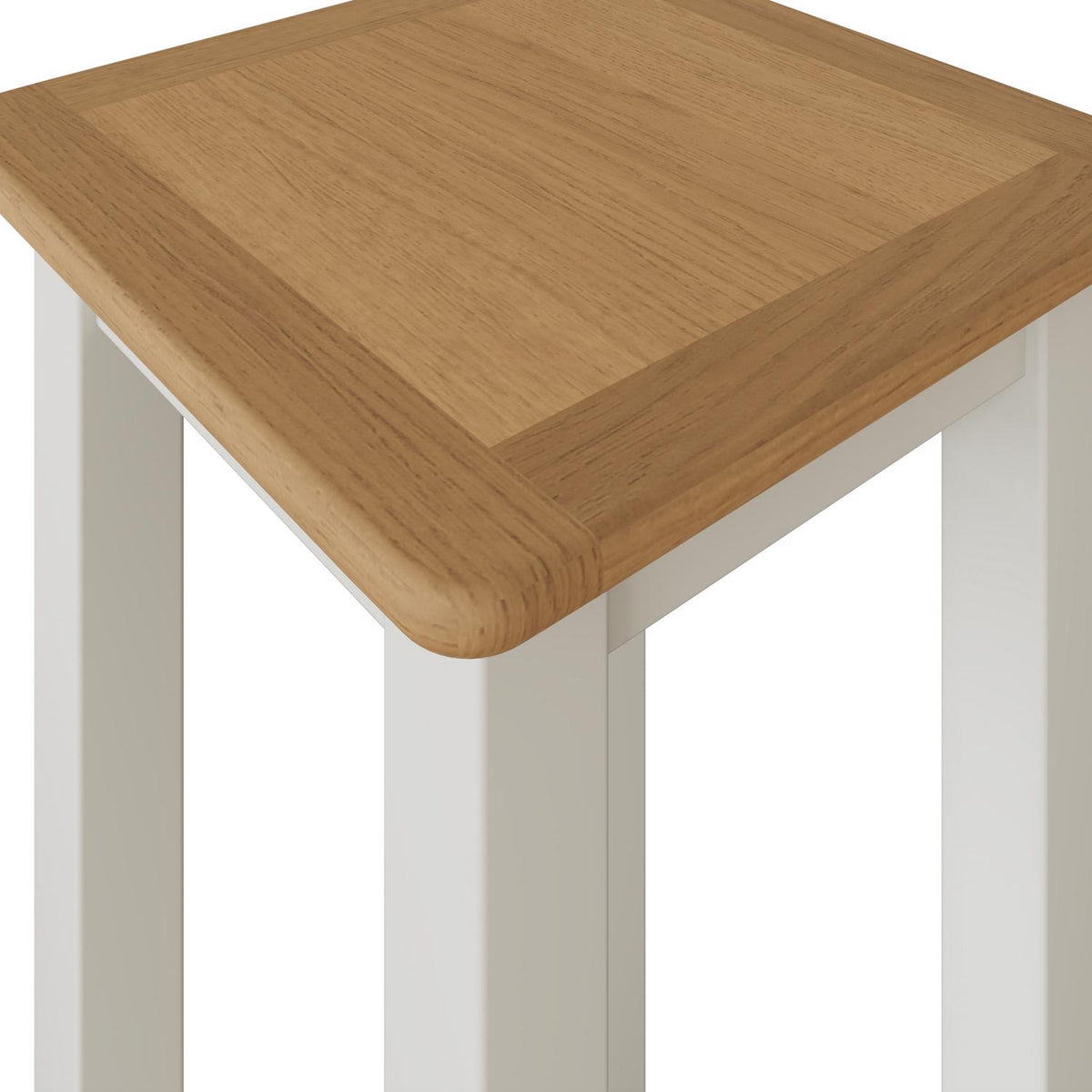 Taberno Oak End Side Table Linen White