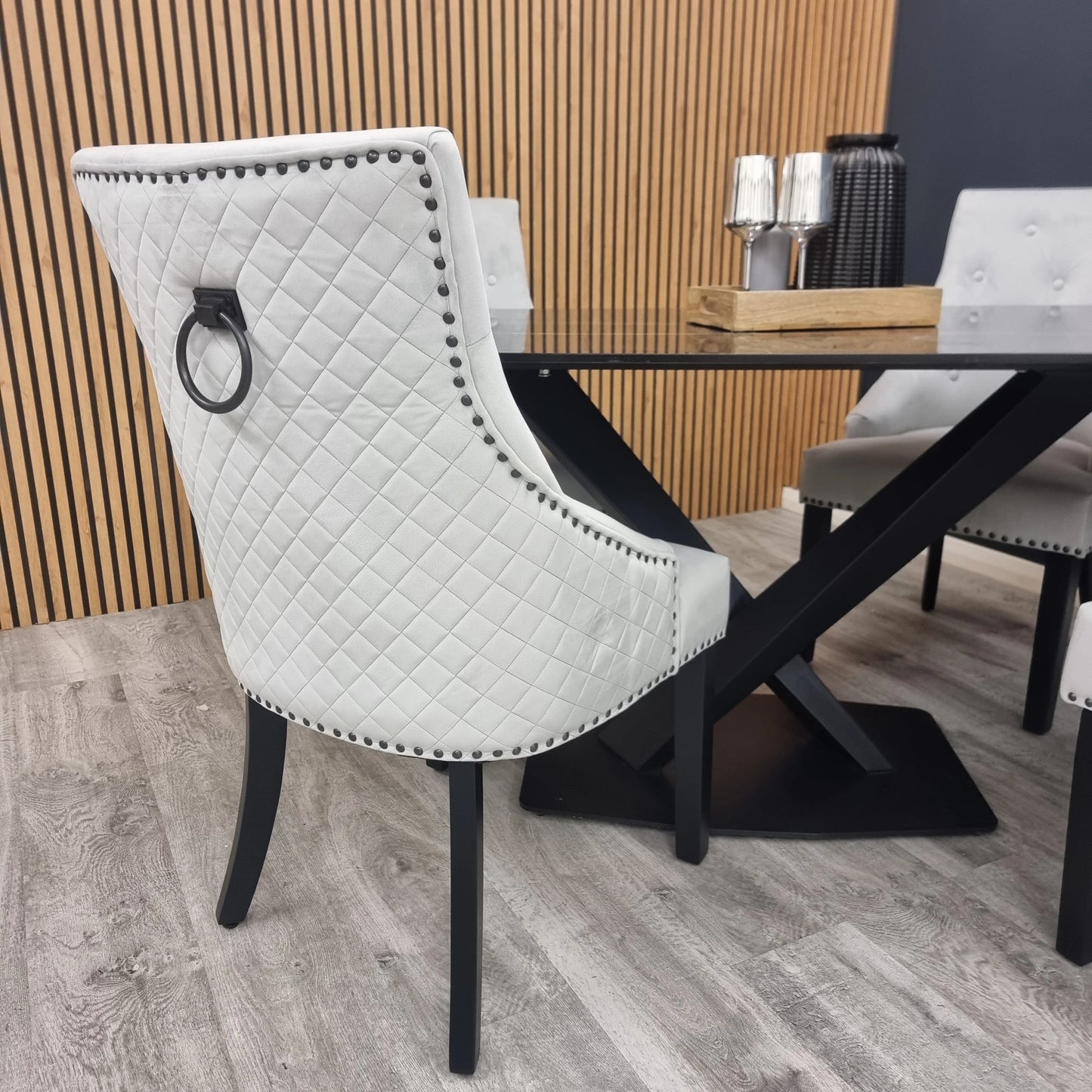 Bentley Black Leg Velvet Dining Chair – Set of 2