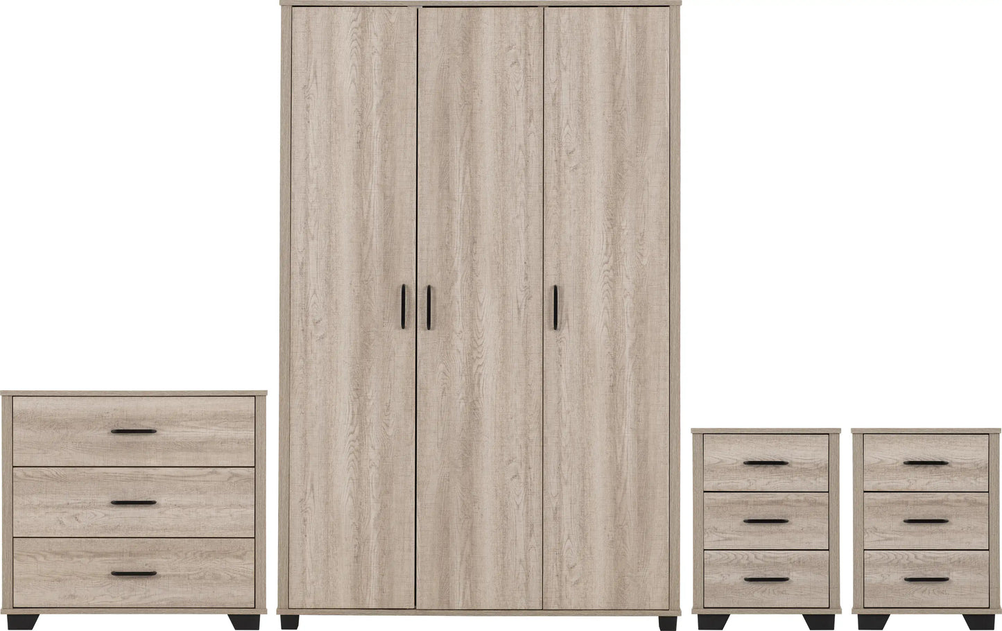 Oliver 3 Door Wardrobe Bedroom Set Light Oak Effect 2024