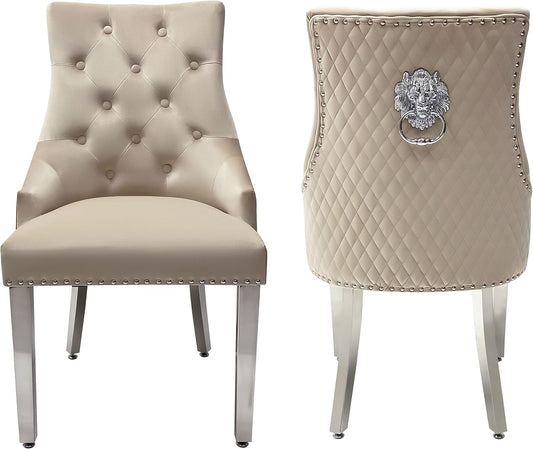 Majestic Mink Velvet Dining Chair (Set of 2)