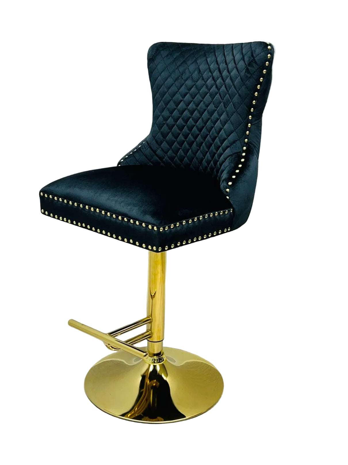 Victoria Black & Gold Ring Knocker Breakfast Stool
