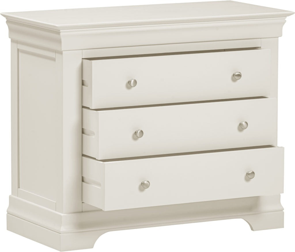 Bordeaux 3 Drawer Chest – Ivory / Pebble Grey Finish