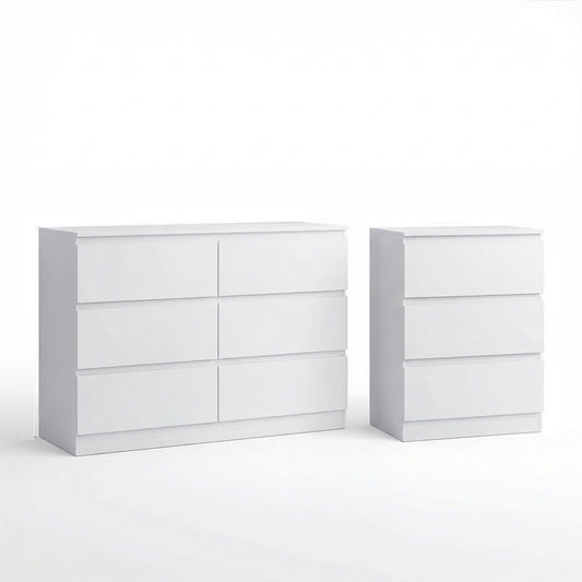 Carlton Matt White 6 Drawer and 3 Drawer Chests Offer