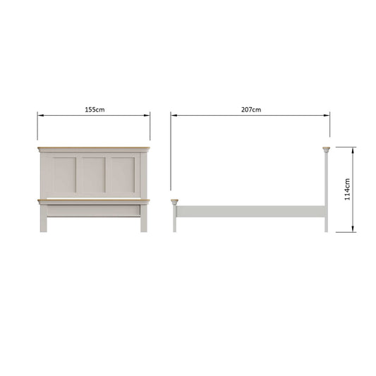 Faire 4ft6 Double Shaker Panel Bed in Dove Grey