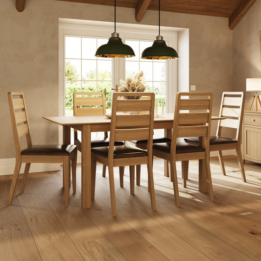 Taberno Oak Large 1.4M Extending Dining Table Natural