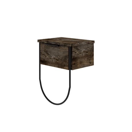 Norfolk Modern Bedside Table Dark Coffee 33cm Wide