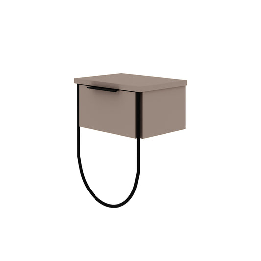 Norfolk Modern Bedside Table Mocha Grey 33cm Wide