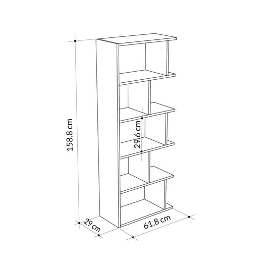 Tapi Modern Bookcase Display Unit Sandstone Tall 159cm