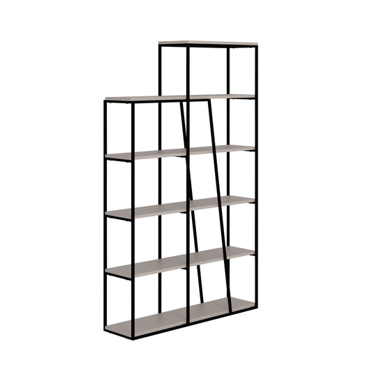 Pal Modern Bookcase Display Unit Mocha Grey Tall 178cm