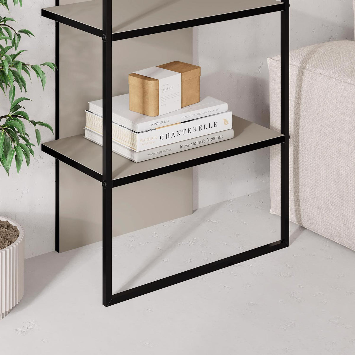 Archy Modern Bookcase 5-Tier Wall Mounted Shelf Sandstone 180 cm