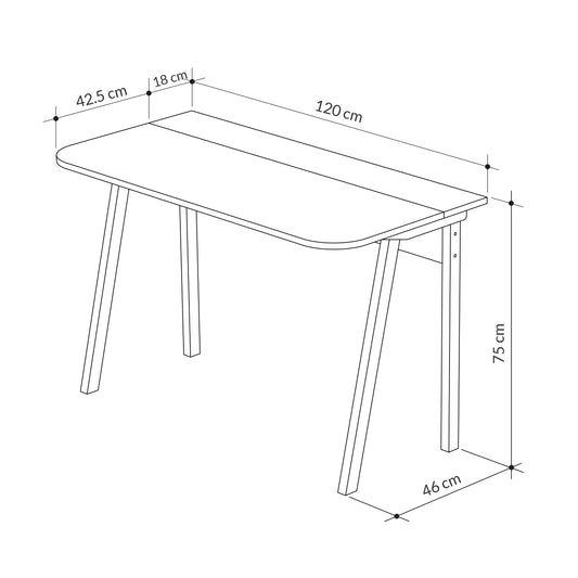 Luton Modern Study Desk Oak 120cm Wide