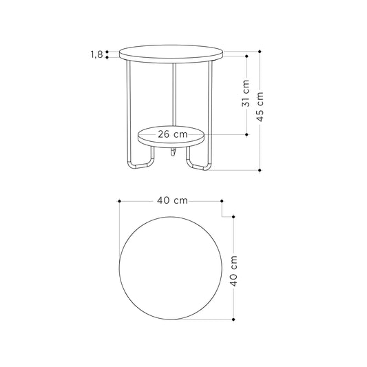 Corro Modern Side End Table Dark Coffee