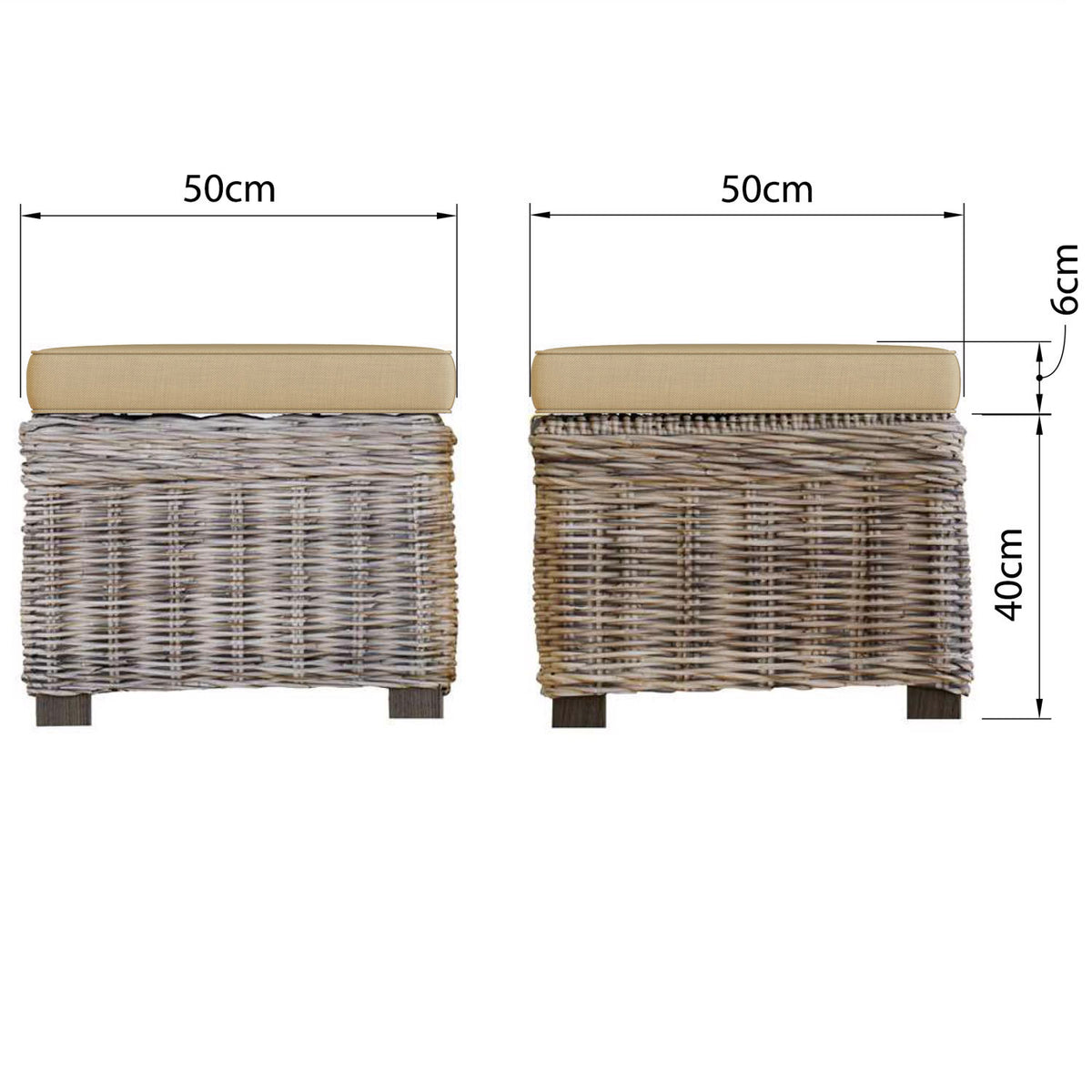 Maya Handmade Kubu Rattan Small Storage Stool