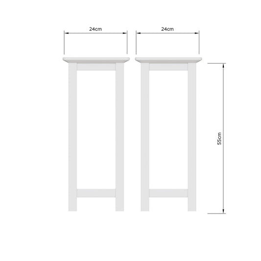 Palma Side Table Plant Stand Pure White