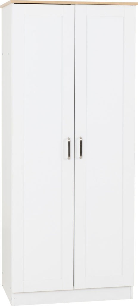 Portland 2 Door Wardrobe – Grey/Oak Effect & White/Oak Effect Finishes