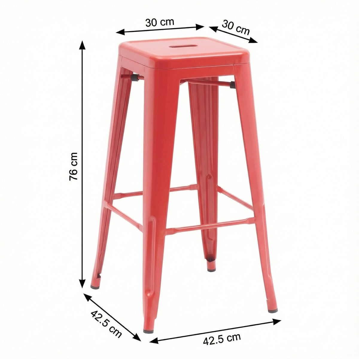 Bistro Pack Of 4 30 Red Bar Stools