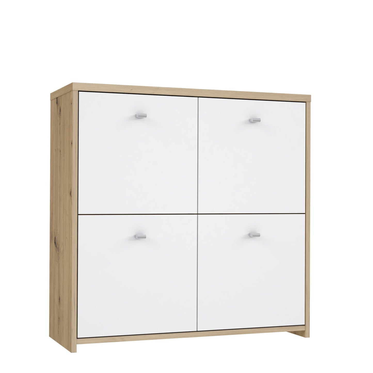 Best Chest 4 Door Storage Cabinet White & Oak