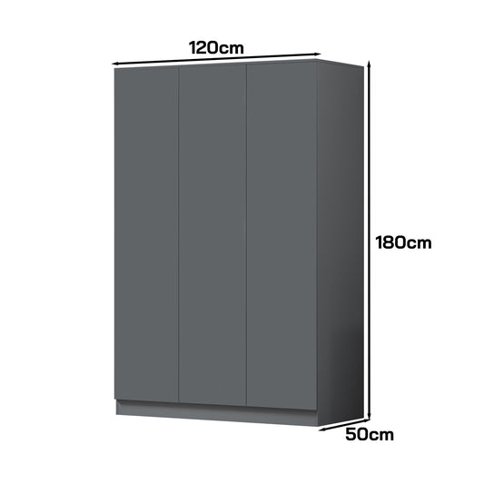 Stora 3 Door Wardrobe - Matt Dark Grey