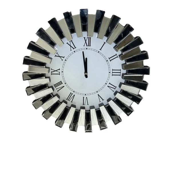 Mirrored Sunburst Wall Clock