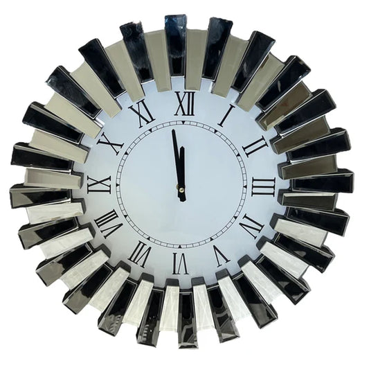 Mirrored Sunburst Wall Clock