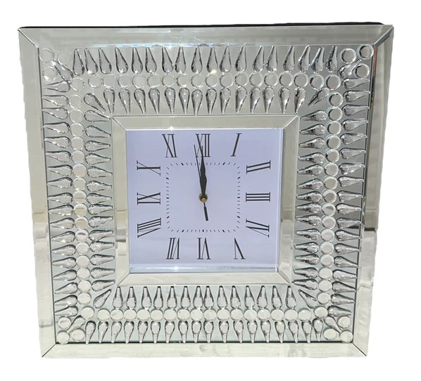 Square Crystal Tear Drop Wall Clock