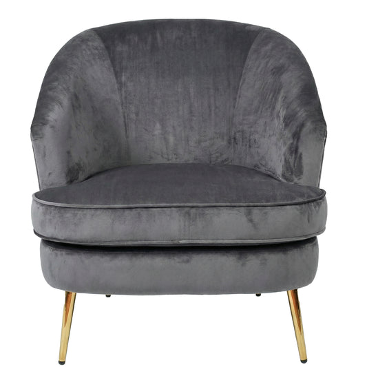 Loretta Armchair Grey Velvet Padded Cushioned Tub Chair