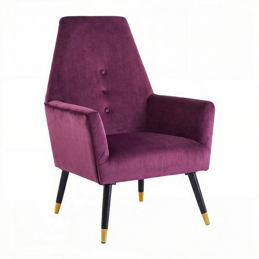Loretta Accent Chair Red Wine Velvet Button Detail Armchair