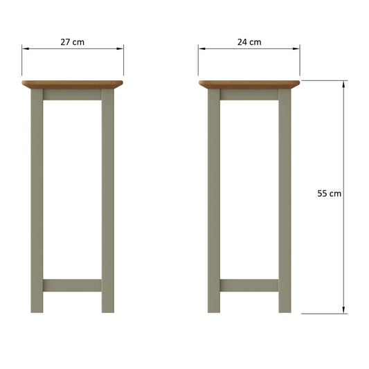 Taberno Oak End Side Table Sage Green