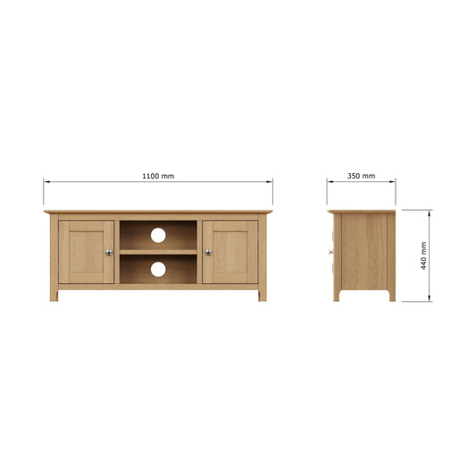 Taberno Oak 2 Door TV Unit Natural Oak