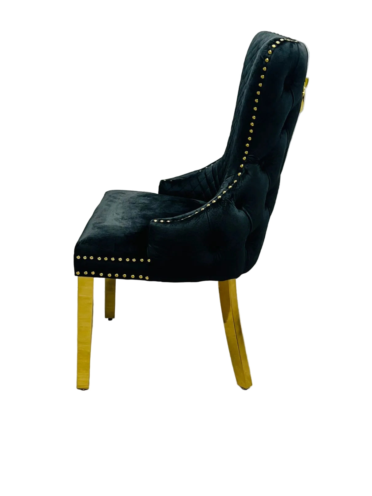 Victoria Black & Gold Ring Knocker Dining Chair (Set of 2)