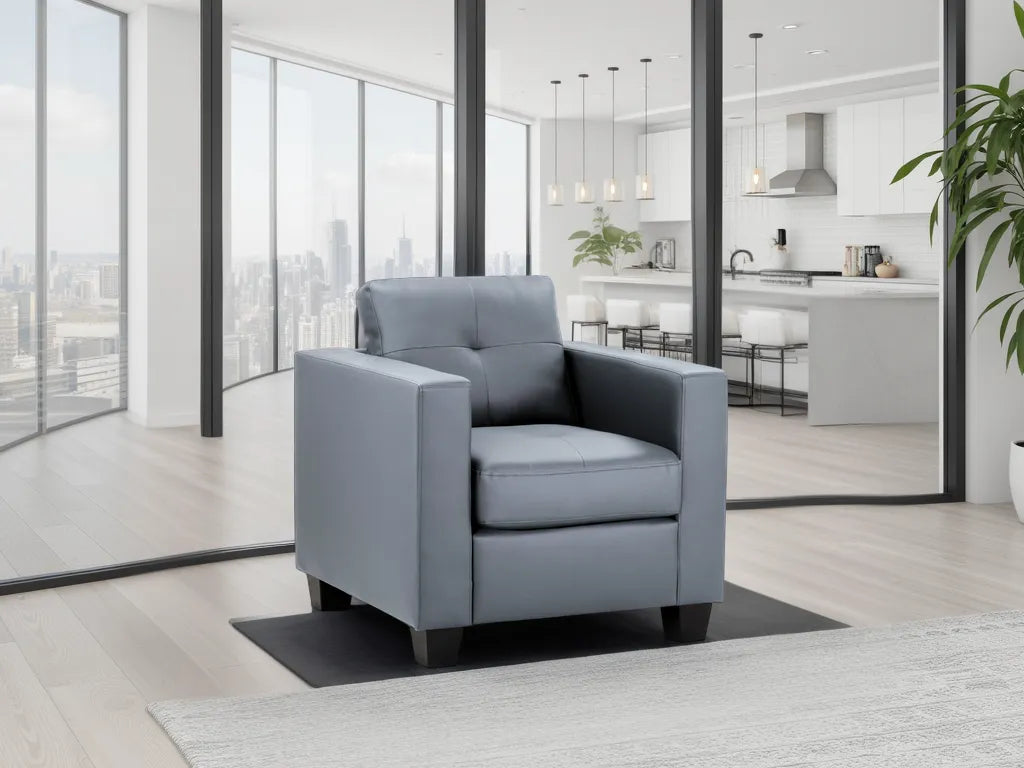 Jerry Sofa Range – Black & Grey Faux Leather