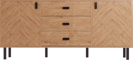Leon 2 Door 3 Drawer Sideboard Medium Oak Effect 2023 02 Dx