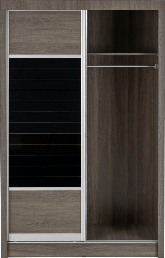 Lisbon Slider Wardrobe Black Wood Grain 2020 03