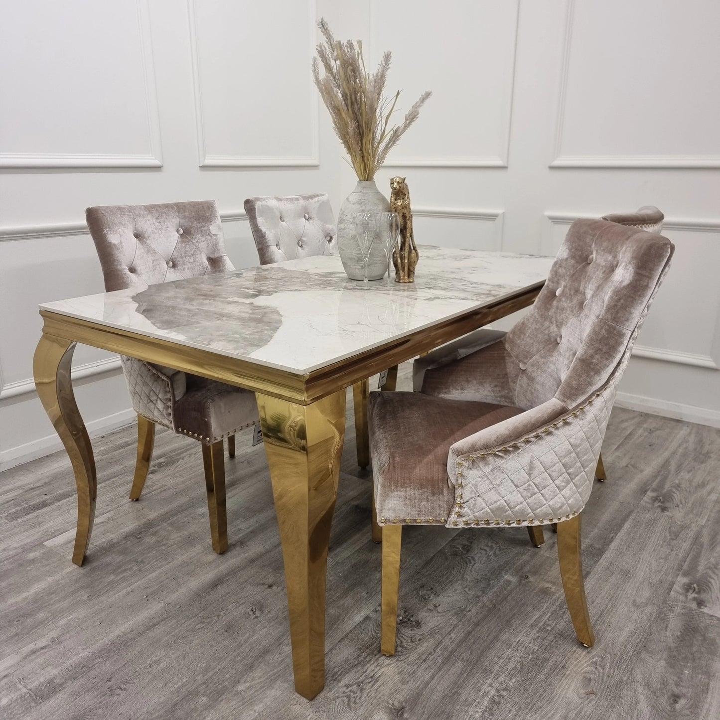 Bentley Gold Velvet Dining Chair – Set of 2