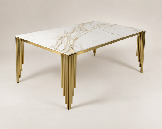 Mayfair Gold 1.8m Dining Table – Luxury Gold Elegance for Modern Dining Spaces
