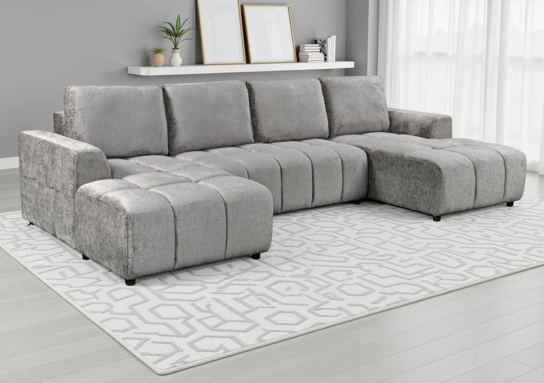 Shanghai Luxury Grey U Shape Corner Sofabed – The Perfect Blend of Style, Comfort & Storage