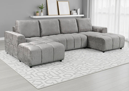 Shanghai Luxury Grey U Shape Corner Sofabed – The Perfect Blend of Style, Comfort & Storage