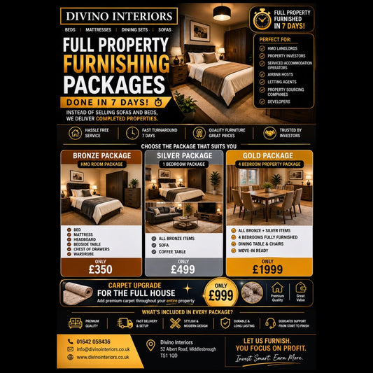 Full Property Furnishing Packages for HMO Landlords, Airbnb Hosts & Property Investors