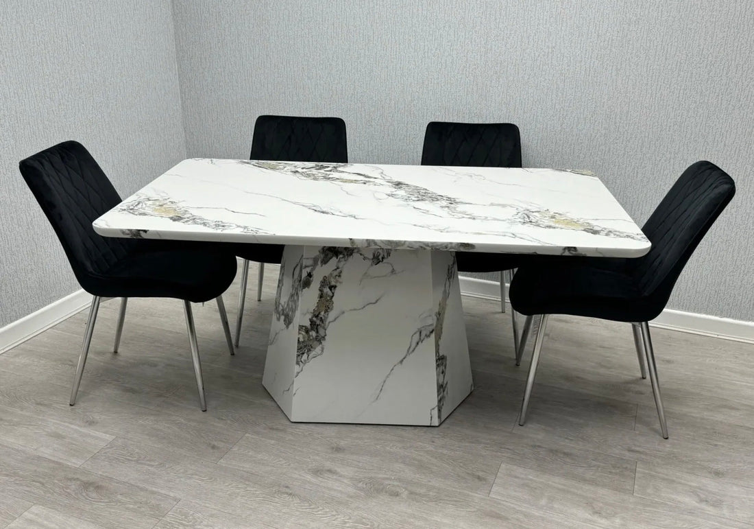 Capri 160cm Marble Effect Dining Table – Contemporary Elegance for Modern Homes
